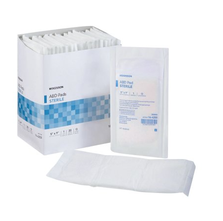 Abdominal Pad 1 per Pack Sterile Rectangle 5 X 9 Inch