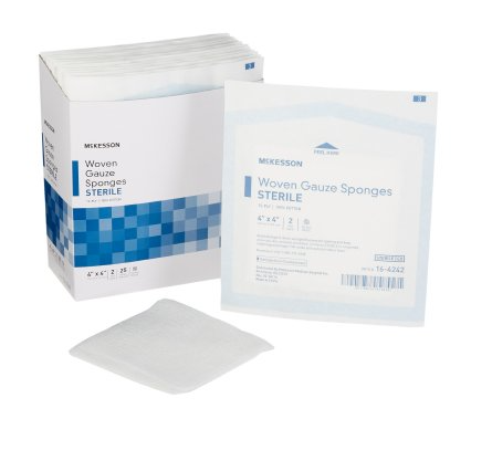 Gauze Sponge 2 per Pack Sterile 12-Ply Square 4 X 4 Inch